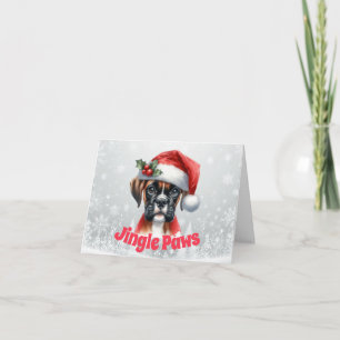 Jingle Paws und Boxer Dog Joy  Feiertagskarte
