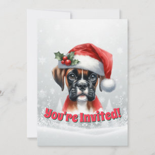 Jingle Paws und Boxer Dog Joy Holiday-Party Einladung