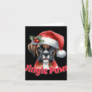 Jingle Paws Und Boxer Hund Freude T-Shirt Karte