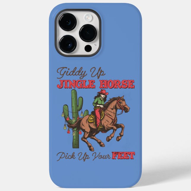 Jingle Pferd spendieren, Cowboy Case-Mate iPhone 14 Pro Max Hülle (Rückseite)