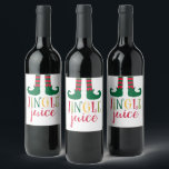 Jingle Saft Christmas Wein Flasche Label Weinetikett<br><div class="desc">Ideal,  um den Urlaub mit Ihrer Familie und Ihren Freunden zu feiern!</div>