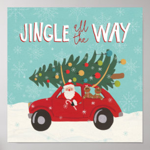 Jingle   Santa Car Poster