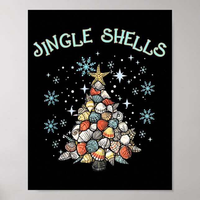 Jingle Shells Christmas Tree Snowflakes Celebratio Poster (Vorne)