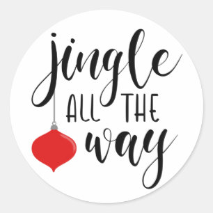Jingle Tout le chemin Stickers ronds de Noël