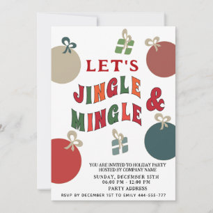 Jingle und Mingle bunte Ornamente Urlaub Einladung