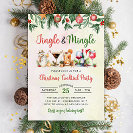 Jingle und Mingle Christmas Cocktail Party Einladung