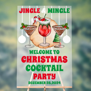 Jingle und Mingle Christmas Cocktail Party Mattier Acrylschild