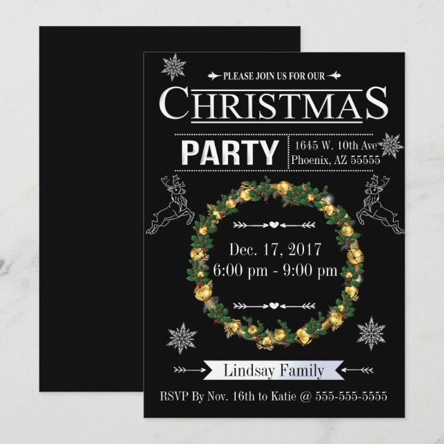 Jingle und Mingle Christmas Party Einladung (Vorne/Hinten)