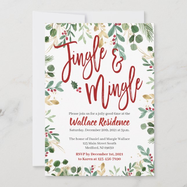 Jingle und Mingle Christmas Party Einladungen (Vorderseite)