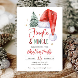 Jingle und Mingle Christmas Party Holiday Santa Einladung