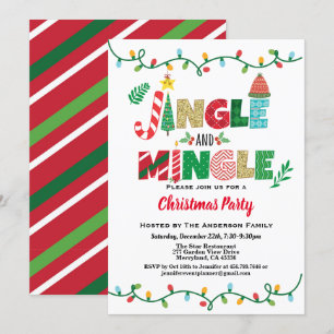 Jingle und Mingle Christmas Party String Light Einladung