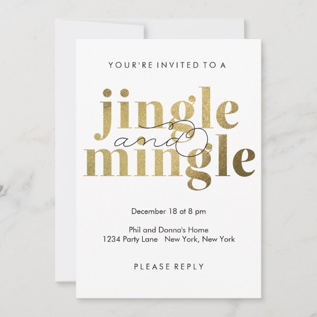 Jingle und Mingle | Einladungen für Feiertage (Vorderseite)