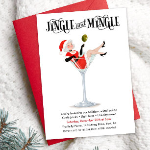Jingle und Mingle Holiday Cocktail Martini Einladung