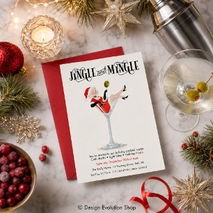 Jingle und Mingle Holiday Cocktail Martini Einladung