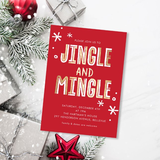 Jingle und Mingle Holiday Weihnachts-Party Einladung (Von Creator hochgeladen)