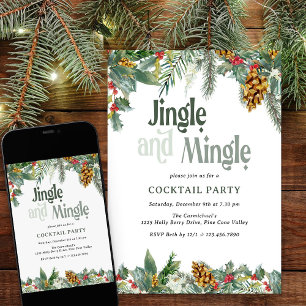 Jingle und Mingle Holly Pine Christmas Cocktail Einladung