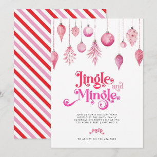Jingle und Mingle Pink Weihnachtsfeier Einladung