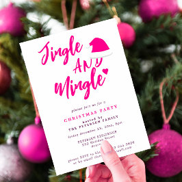 Jingle und mingle rosa script Christmas Party Einladung