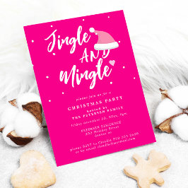 Jingle und mingle rosa script Christmas Party Einladung