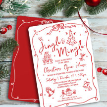 Jingle und Mingle Weihnachten Rote Handgezeichnete