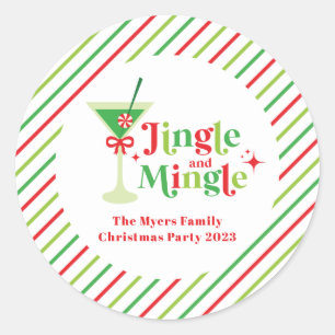 Jingle und Mingle Weihnachtsfeier Runder Aufkleber