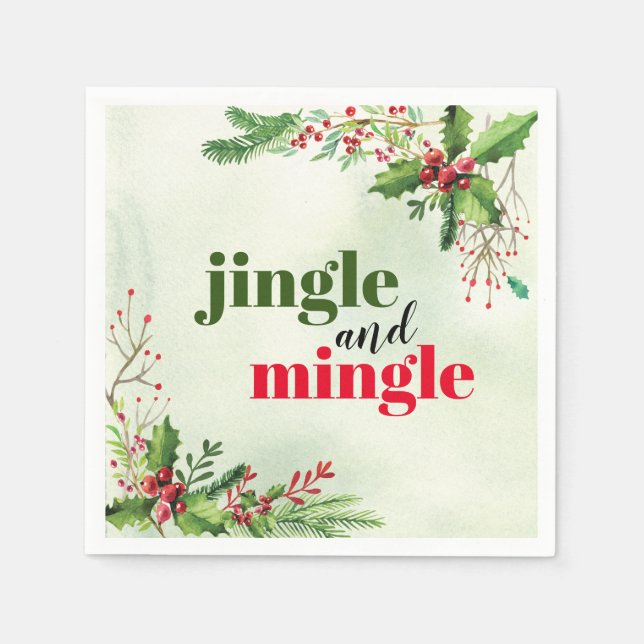 Jingle und Mingle - Weihnachtsfeiertag Serviette (Vorderseite)
