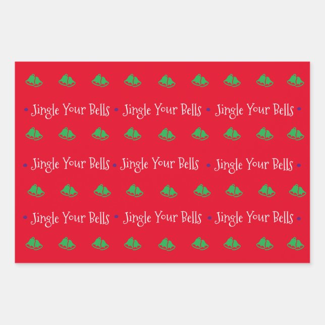 Jingle Your Bells Wrapping Paper Sheets Geschenkpapier Set (Vorderseite)