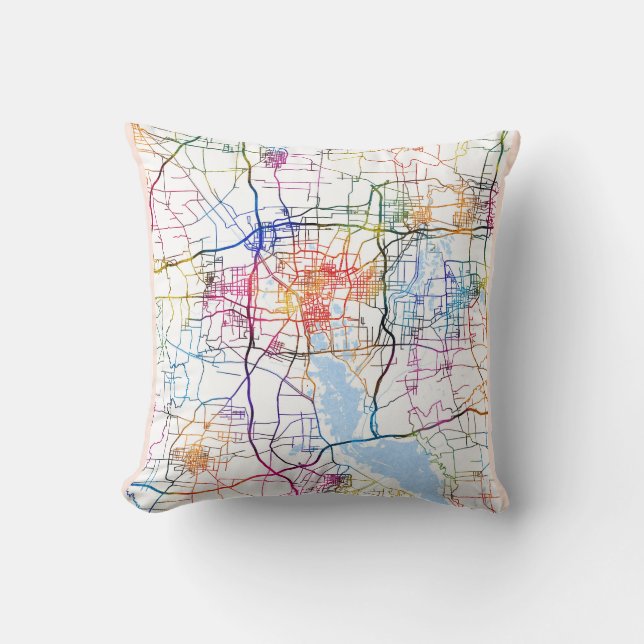 Jining China City Map Kissen (Vorderseite)