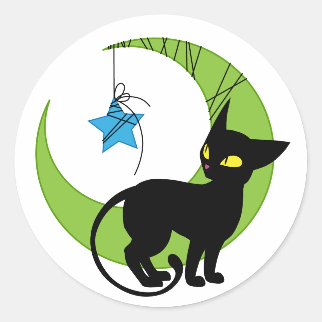 Jinx die Cat Moon Stickers (Vorderseite)