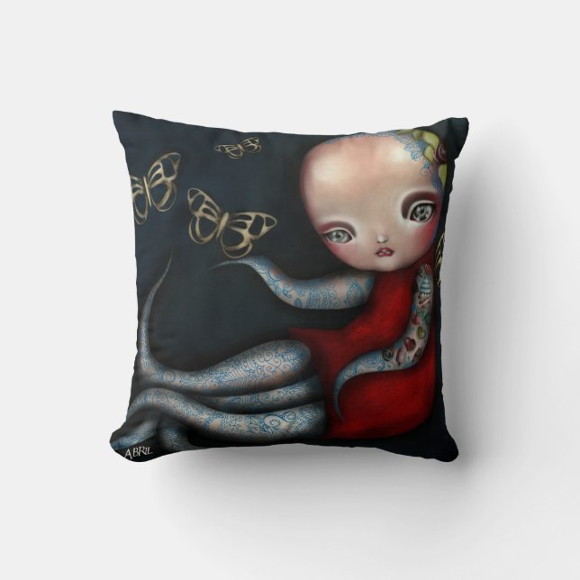 Jinxi Kraken-Tätowierungs-Mädchen-Kissen Kissen (Vorderseite)
