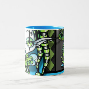 Jinxy grüne Spaßvogel-Elf-Kaffee-Tasse Zweifarbige Tasse