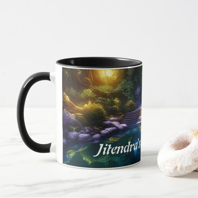 Jitendras Morgentee Tasse (Mit Donut)