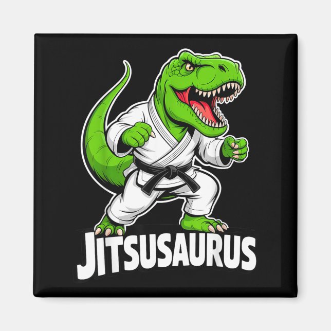 Jitsusaurus Lustiger Dinosaurier Grüner T-Rex Bras Magnet (Vorne)