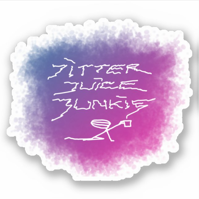 Jitter Juice Junkie - transparente Kaffeekunst. Aufkleber (Vorderseite)
