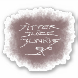 Jitter Juice Junkie - transparente Kaffeekunst. Aufkleber