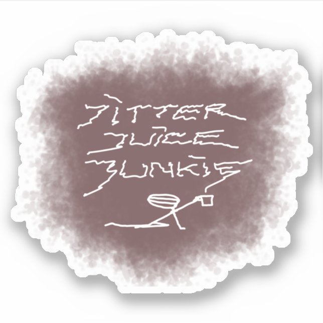 Jitter Juice Junkie - transparente Kaffeekunst. Aufkleber (Vorderseite)