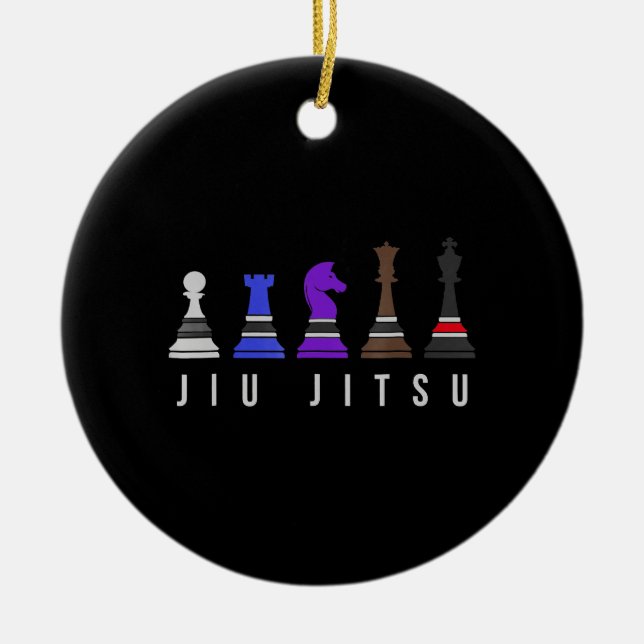 jiu jitsu Ausbildung Schach, Geschenk bjj mit Text Keramik Ornament (Vorne)