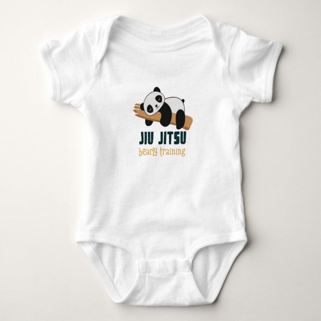 Jiu JItsu Bearly Training Panda  Baby Strampler (Vorderseite)