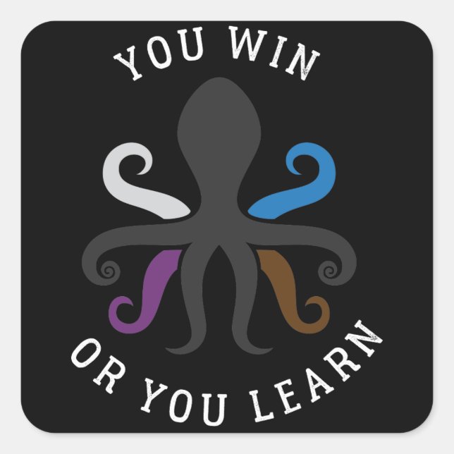 Jiu Jitsu BJJ Octopus Jiu Jitsu Light Quadratischer Aufkleber (Vorderseite)