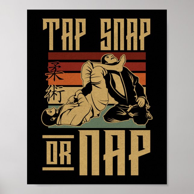 Jiu Jitsu Bjj Steche Snap oder Nickerchen Retro Vi Poster (Vorne)
