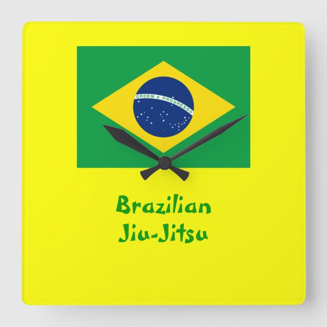 Jiu-Jitsu (BJJ)-Uhr Quadratische Wanduhr (Vorderseite)
