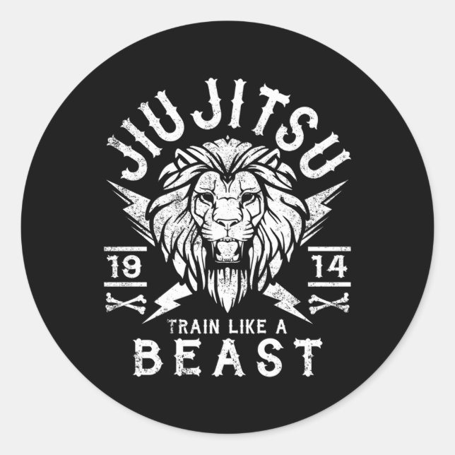 Jiu Jitsu Brazilian Jiu Jitsu Mixed Martial Arts B Runder Aufkleber (Vorderseite)