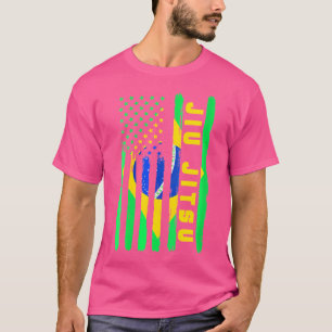 Jiu Jitsu Brazilian USA Brasilien Flaggen Mixed Ma T-Shirt