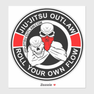 Jiu-Jitsu Circle - BlackRed-2D Aufkleber