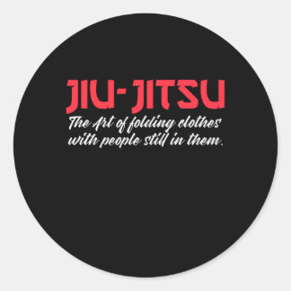 jiu-jitsu die Kunst, Leute zu falten Runder Aufkleber
