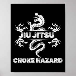 Jiu Jitsu Erstickungsgefahr Karate Boxen Muay Thai Poster
