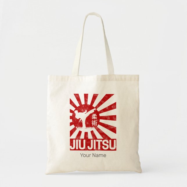 Jiu Jitsu Fighter Japanisch Vintage Kampfkunst Tragetasche (Vorne)