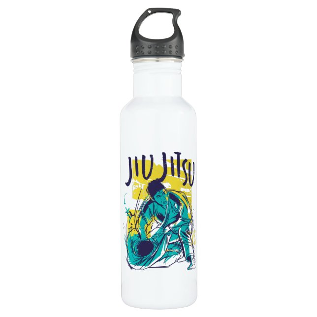 Jiu Jitsu Grunge Edelstahlflasche (Vorderseite)