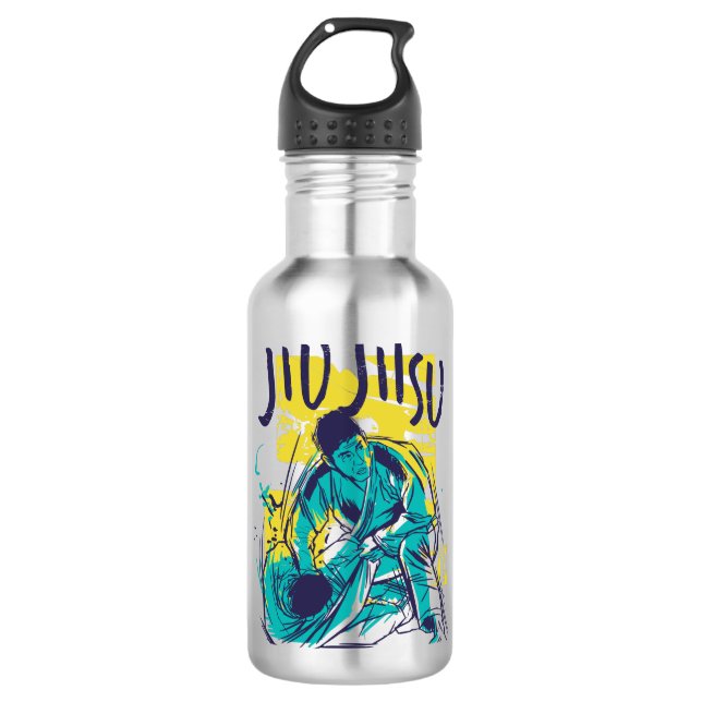 Jiu Jitsu Grunge Edelstahlflasche (Vorderseite)