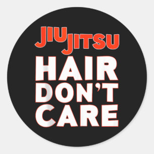 Jiu-Jitsu-Haare sind egal Runder Aufkleber